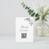 Winter Waterverf bruiloft Informatiekaartje (Staand voorkant)