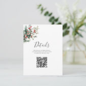 Winter Waterverf bruiloft Informatiekaartje (Staand voorkant)