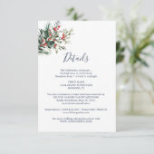 Winter Waterverf bruiloft Informatiekaartje (Staand voorkant)