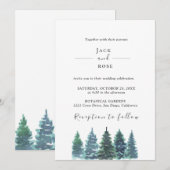 Winter Waterverf bruiloft Kaart (Voorkant / Achterkant)