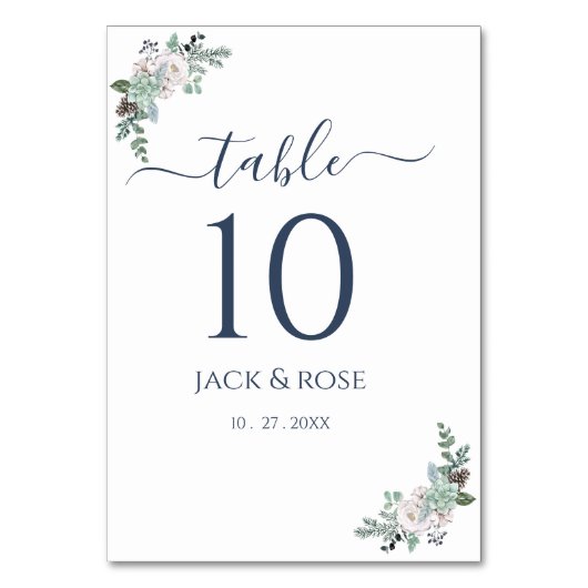 Winter Waterverf bruiloft Kaart (Voorkant)