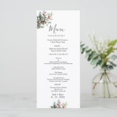 Winter Waterverf bruiloft Menu (Staand voorkant)