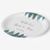 Winter Waterverf bruiloft Papieren Bordje (Gekanteld)