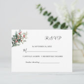Winter Waterverf bruiloft RSVP Kaartje (Staand voorkant)