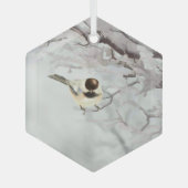 Winter Waterverf Chickadee Snow Trees Frost Glas Ornament (Voorkant)