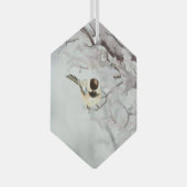 Winter Waterverf Chickadee Snow Trees Frost Glas Ornament (Voorkant Rechts)