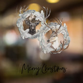 Winter Waterverf Deer Wreater Kerstmis Raamsticker