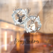 Winter Waterverf Deer Wreater Kerstmis Raamsticker (Vel 2)