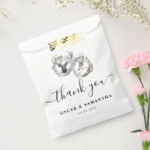 Winter Waterverf Deer Wreath Silver Bedankzakje (Gezegeld)