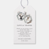 Winter Waterverf Deer Wreath Silver Cadeaulabel (Voorkant)