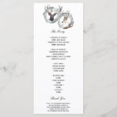 Winter Waterverf Deer Wreath Silver Menu (Achterkant)