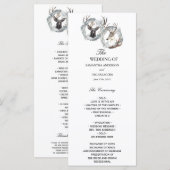 Winter Waterverf Deer Wreath Silver Menu (Voorkant / Achterkant)