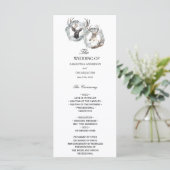 Winter Waterverf Deer Wreath Silver Menu (Staand voorkant)