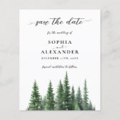 Winter waterverf dennenbos Sla de datumkaart op (Voorkant)