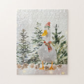 Winter Waterverf Duck Legpuzzel (Verticaal)