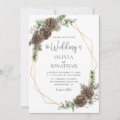 Winter Waterverf Elegant Script Wedding Kaart (Voorkant)