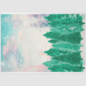 Winter Waterverf Evergreen Trees Decoupage Paper Tissuepapier (Voorkant)