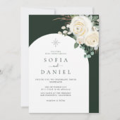 Winter Waterverf Floral Esthetische Lijst bruiloft Kaart (Voorkant)