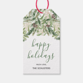 Winter Waterverf Floral Gepersonaliseerde vakantie Cadeaulabel