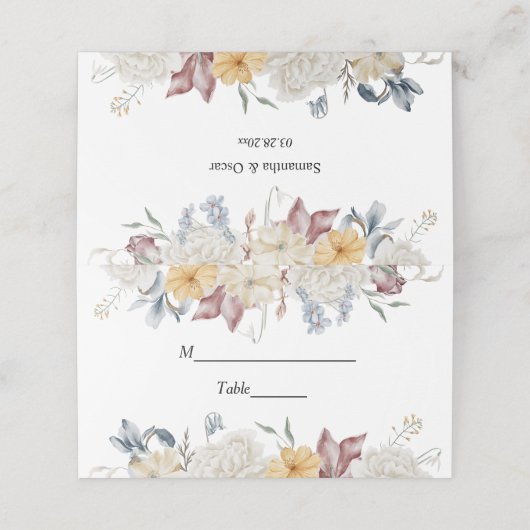 Winter Waterverf Flowers Plaatskaartje (Buitenkant ongevouwen)