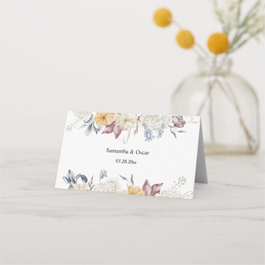 Winter Waterverf Flowers Plaatskaartje (Achterkant)