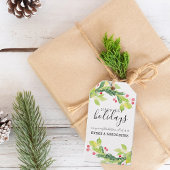 Winter Waterverf Foliage Holiday Personeelsgeperso Cadeaulabel