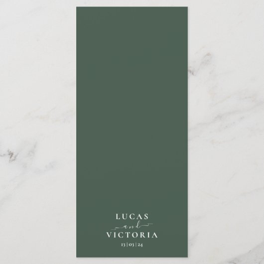 Winter Waterverf Forest Elegant Bruiloft Menu (Achterkant)