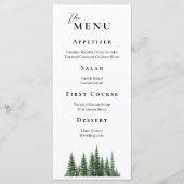 Winter Waterverf Forest Elegant Bruiloft Menu (Voorkant)
