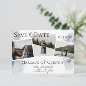 Winter Waterverf Foto Save The Date Aankondiging (Staand voorkant)
