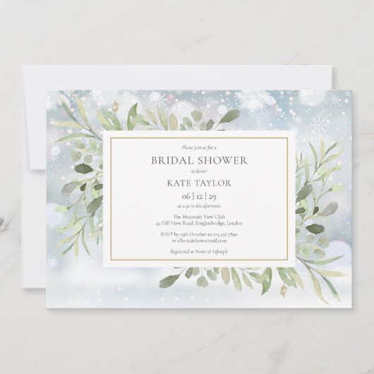 Winter Waterverf groen Vrijgezellenfeest Kaart (Voorkant)