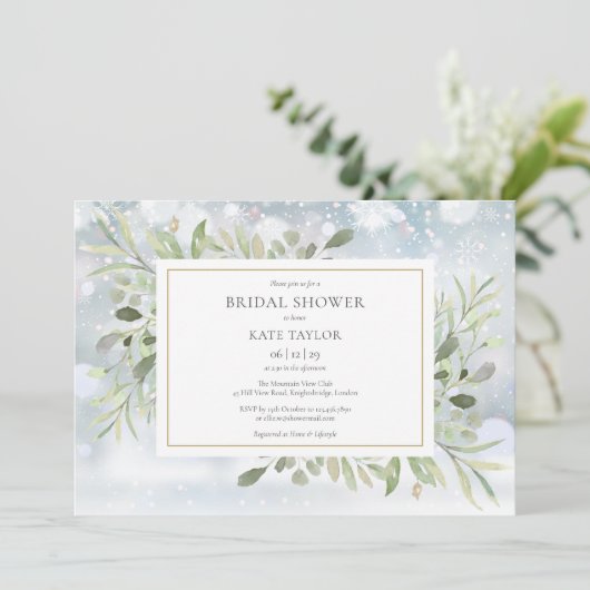 Winter Waterverf groen Vrijgezellenfeest Kaart (Staand voorkant)