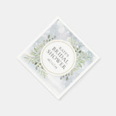 Winter Waterverf Groene Bruiloftsontvangst Servet (Hoek)