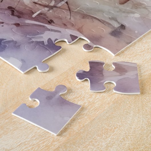 Winter Waterverf hertenpuzzel Legpuzzel (Zijkant)