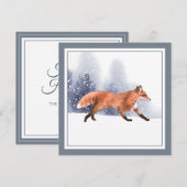 Winter Waterverf Holiday Fox Kaart (Voorkant / Achterkant)