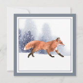 Winter Waterverf Holiday Fox Kaart (Voorkant)