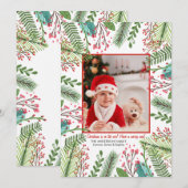 Winter Waterverf Holiday Photo Card Feestdagenkaart (Voorkant / Achterkant)