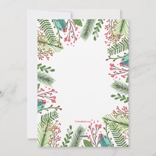 Winter Waterverf Holiday Photo Card Feestdagenkaart (Achterkant)