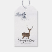 Winter Waterverf Kerstmis Cadeaulabel (Voorkant)