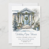 Winter Waterverf Kerstvakantie Huis Kaart (Voorkant)