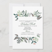 Winter Waterverf krans bruids doucheuitnodiging Kaart (Voorkant)