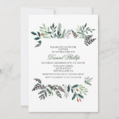 Winter Waterverf krans doopuitnodiging Kaart (Voorkant)