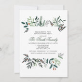 Winter Waterverf Krans Housewarming Uitnodiging (Voorkant)