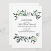 Winter Waterverf Krans Housewarming Uitnodiging (Voorkant / Achterkant)