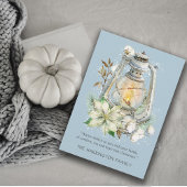 Winter Waterverf Lantaarn Sneeuw Kerstmis Blauwe K