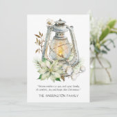 Winter Waterverf Lantaarn Sneeuw Kerstmis Kaart (Staand voorkant)