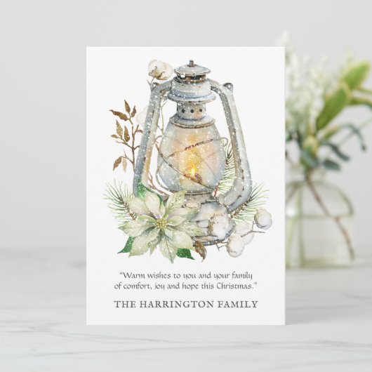 Winter Waterverf Lantaarn Sneeuwkerstbisque (Staand voorkant)
