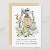 Winter Waterverf Lantaarn Sneeuwkerstbisque (Voorkant / Achterkant)