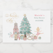 Winter Waterverf Notenkraker ballet Vrolijk Kerstf Sparkling Wijnetiket (Enkel label)