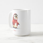 Winter Waterverf Penguin Gepersonaliseerde Kerst Koffiemok (Voorkant links)
