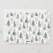 Winter Waterverf Pine Christmas 3 Foto Feestdagenkaart (Achterkant)